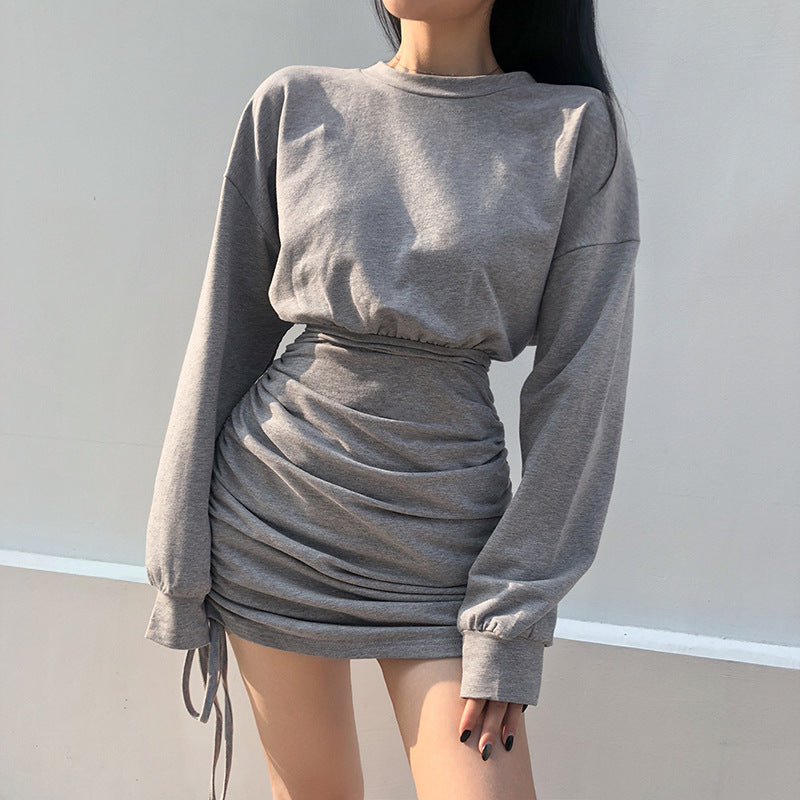 Fashion American Athleisure Pullover Sweater Dress - Robbe Digi.com