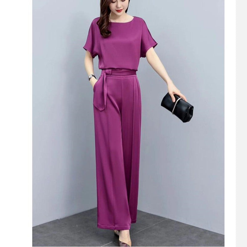 Chic Draped Acetate Satin Two-Piece - Robbe Digi.com