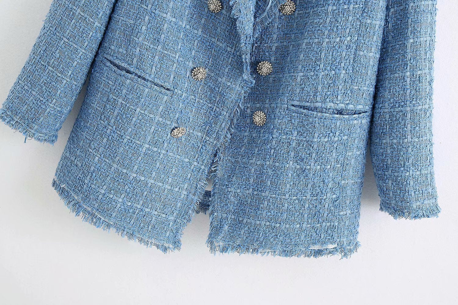 Retro loose suit tweed women's blazer jacket casual women streetwear - Robbe Digi.com