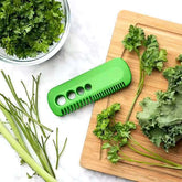 Mini vegetable peeler for removing leaves from stems