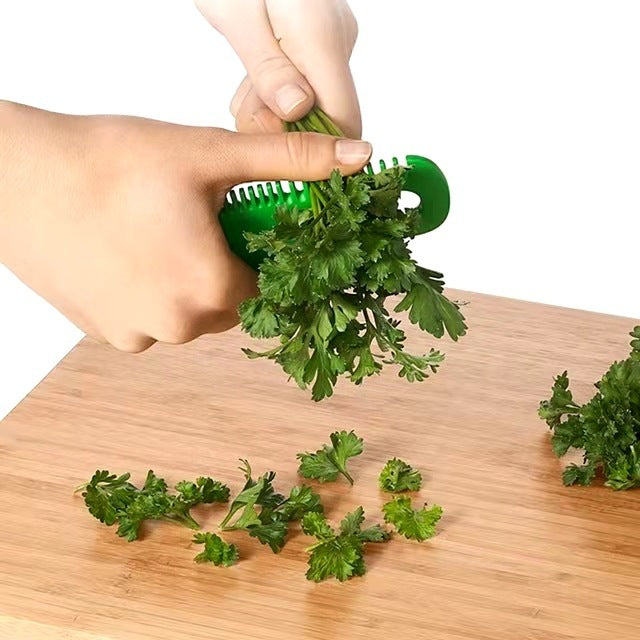 Mini vegetable peeler for removing leaves from stems