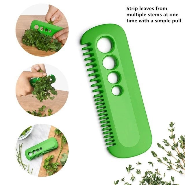 Mini vegetable peeler for removing leaves from stems