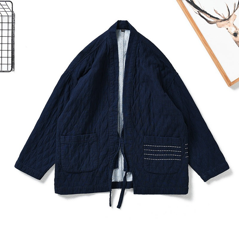 Herringbone Denim Denim Robe Loose Jacket - Robbe Digi.com