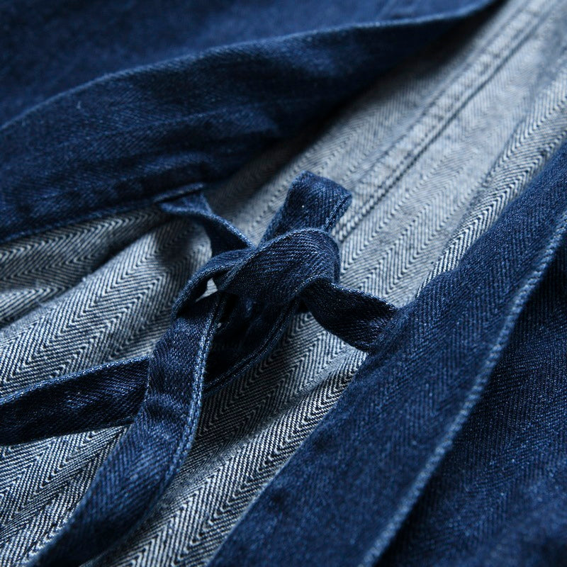 Herringbone Denim Denim Robe Loose Jacket - Robbe Digi.com