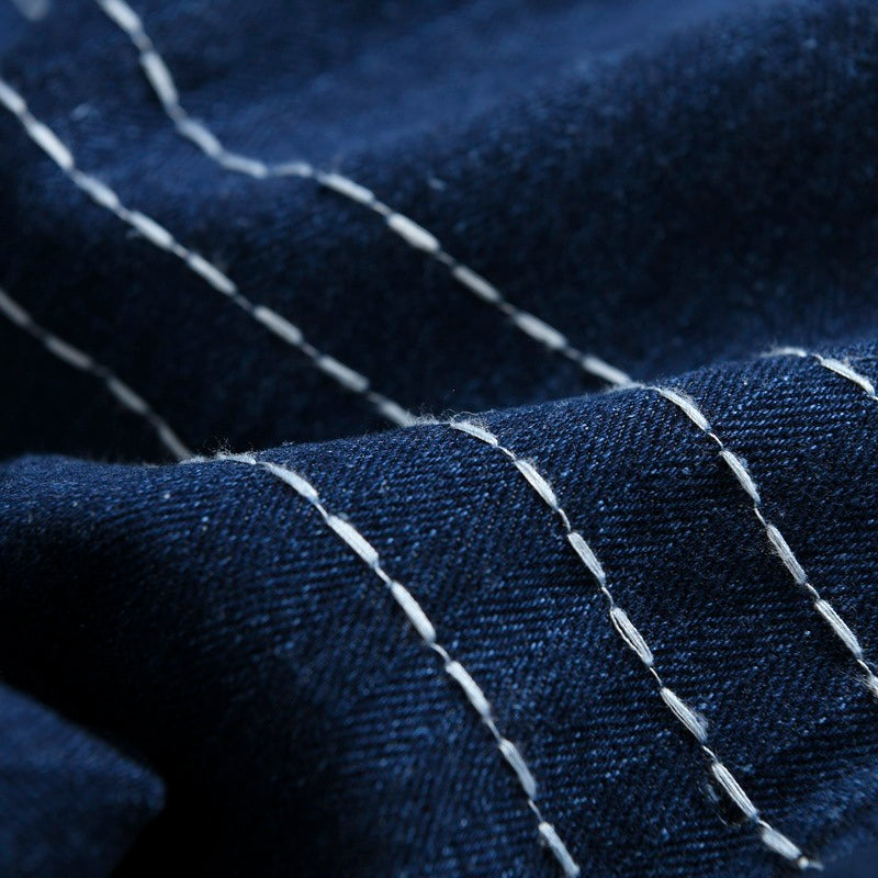 Herringbone Denim Denim Robe Loose Jacket - Robbe Digi.com