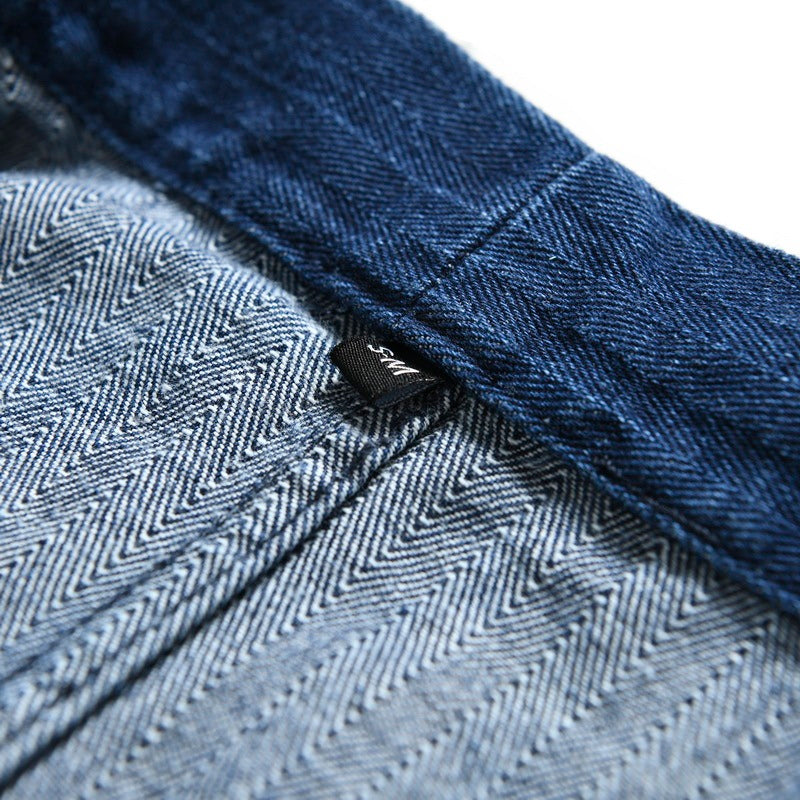 Herringbone Denim Denim Robe Loose Jacket - Robbe Digi.com