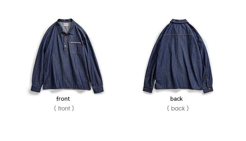 Men's American Retro Denim Denim Shirt - Robbe Digi.com