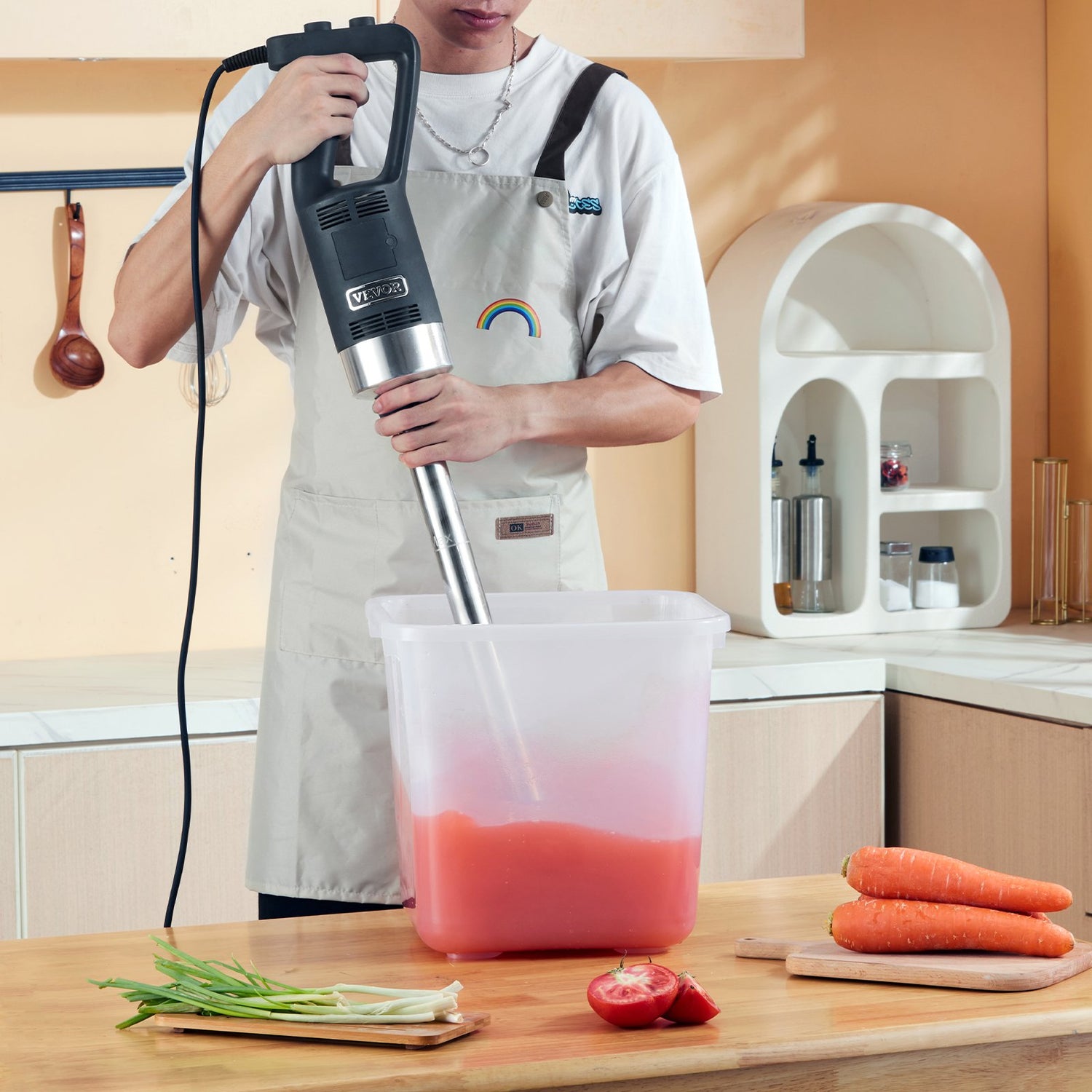 Commercial immersion blender 500 watt heavy duty hand blender