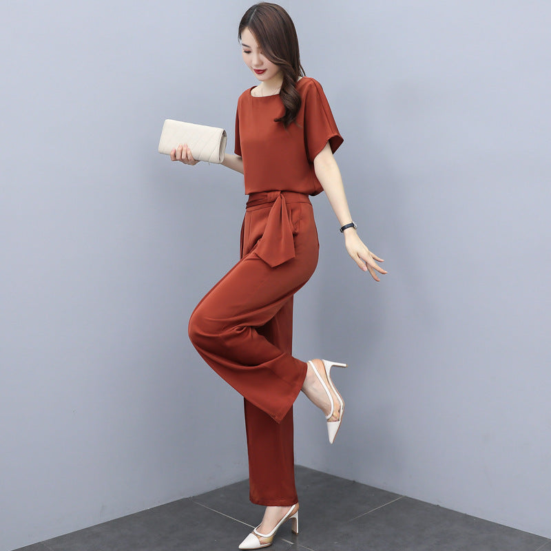 Chic Draped Acetate Satin Two-Piece - Robbe Digi.com