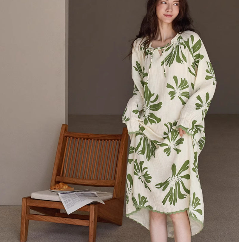 Pajamas Spring And Summer Summer Cotton Gauze Cotton - Robbe Digi.com