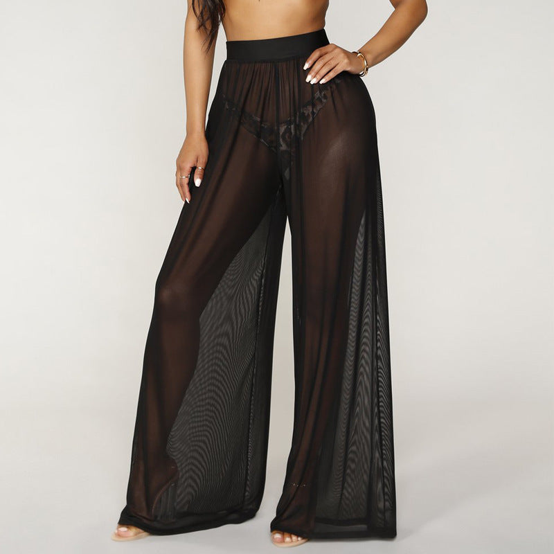 Sheer Mesh Nightclub Wide Leg Pants - Robbe Digi.com