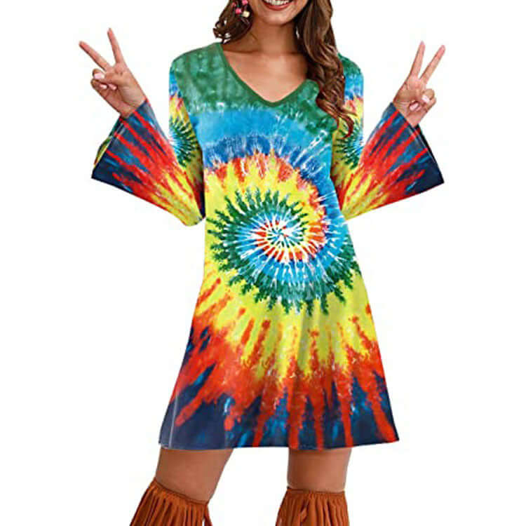 Hippie Clothing Print Dress Women - Robbe Digi.com