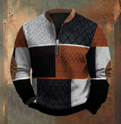 Casual Digital Patchwork Digital Printing Sweater - Robbe Digi.com