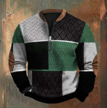 Casual Digital Patchwork Digital Printing Sweater - Robbe Digi.com