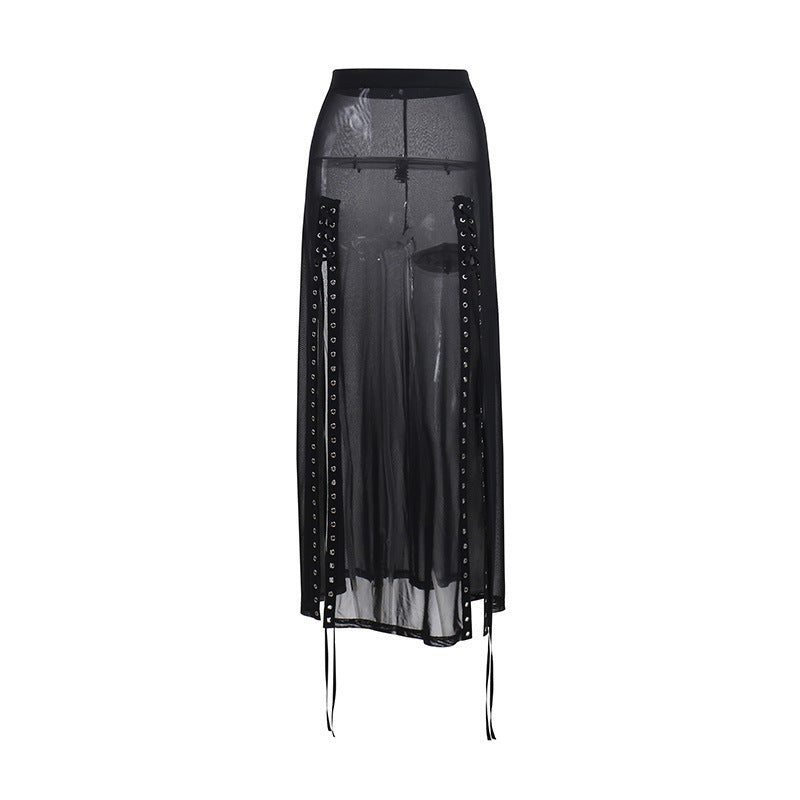 Women's Sheer Mesh Slit Maxi Dress - Robbe Digi.com