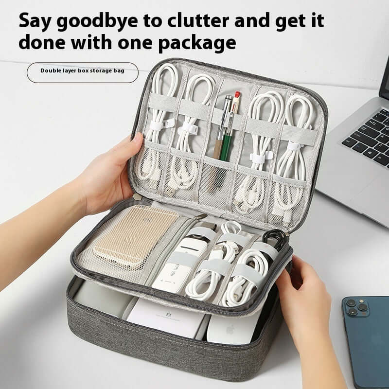 Data Cable Storage Bag Mobile Power Box Travel Portable Digital Accessories Organizing Folders - Robbe Digi.com
