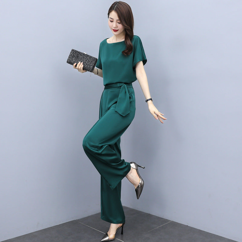 Chic Draped Acetate Satin Two-Piece - Robbe Digi.com