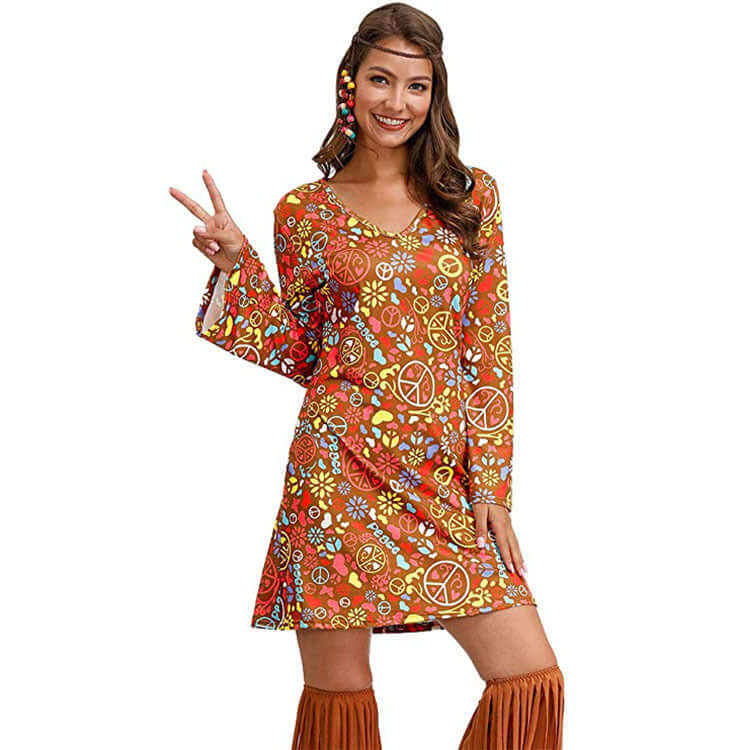 Hippie Clothing Print Dress Women - Robbe Digi.com