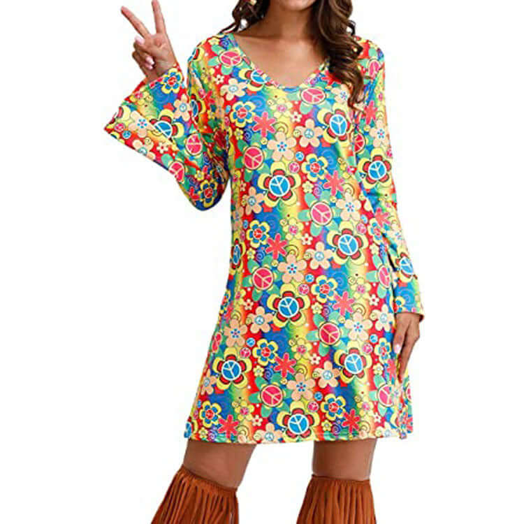 Hippie Clothing Print Dress Women - Robbe Digi.com