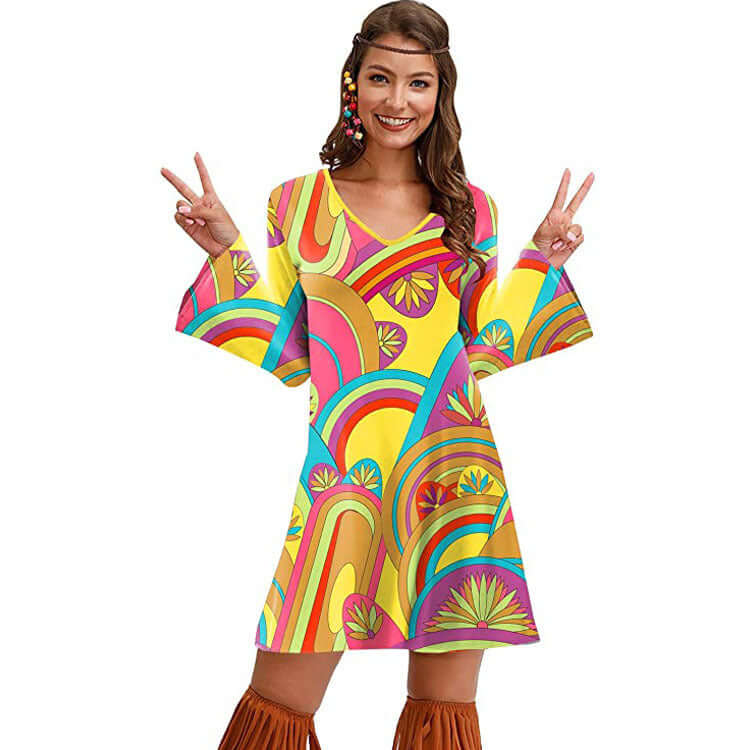 Hippie Clothing Print Dress Women - Robbe Digi.com