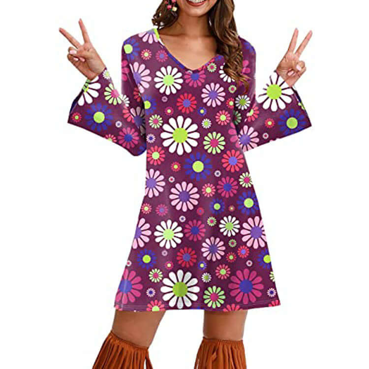 Hippie Clothing Print Dress Women - Robbe Digi.com