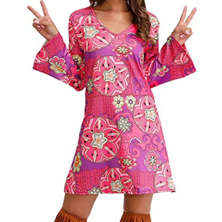 Hippie Clothing Print Dress Women - Robbe Digi.com