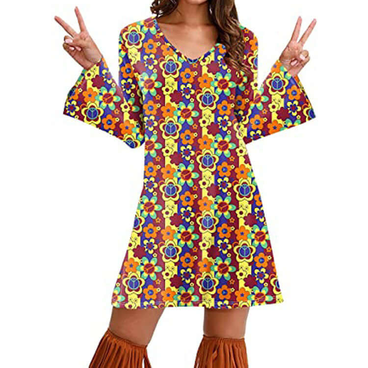 Hippie Clothing Print Dress Women - Robbe Digi.com