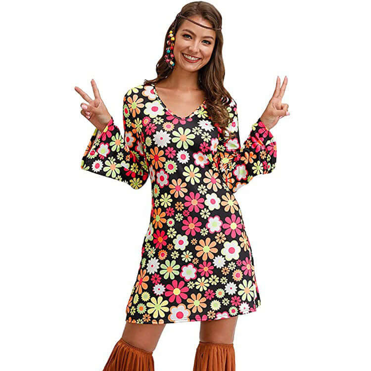 Hippie Clothing Print Dress Women - Robbe Digi.com
