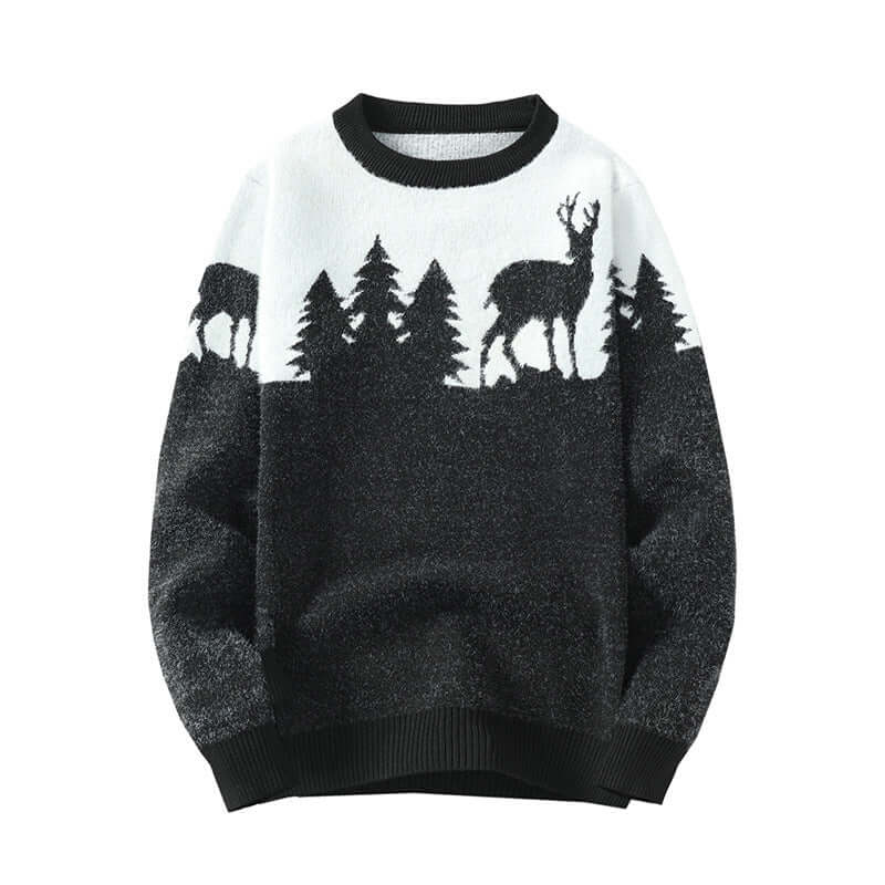 Men's Round Neck Jacquard Pullover Sweater - Robbe Digi.com